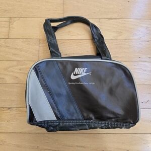 vintage Nike Y2K brown sporty duffel shoulder bag